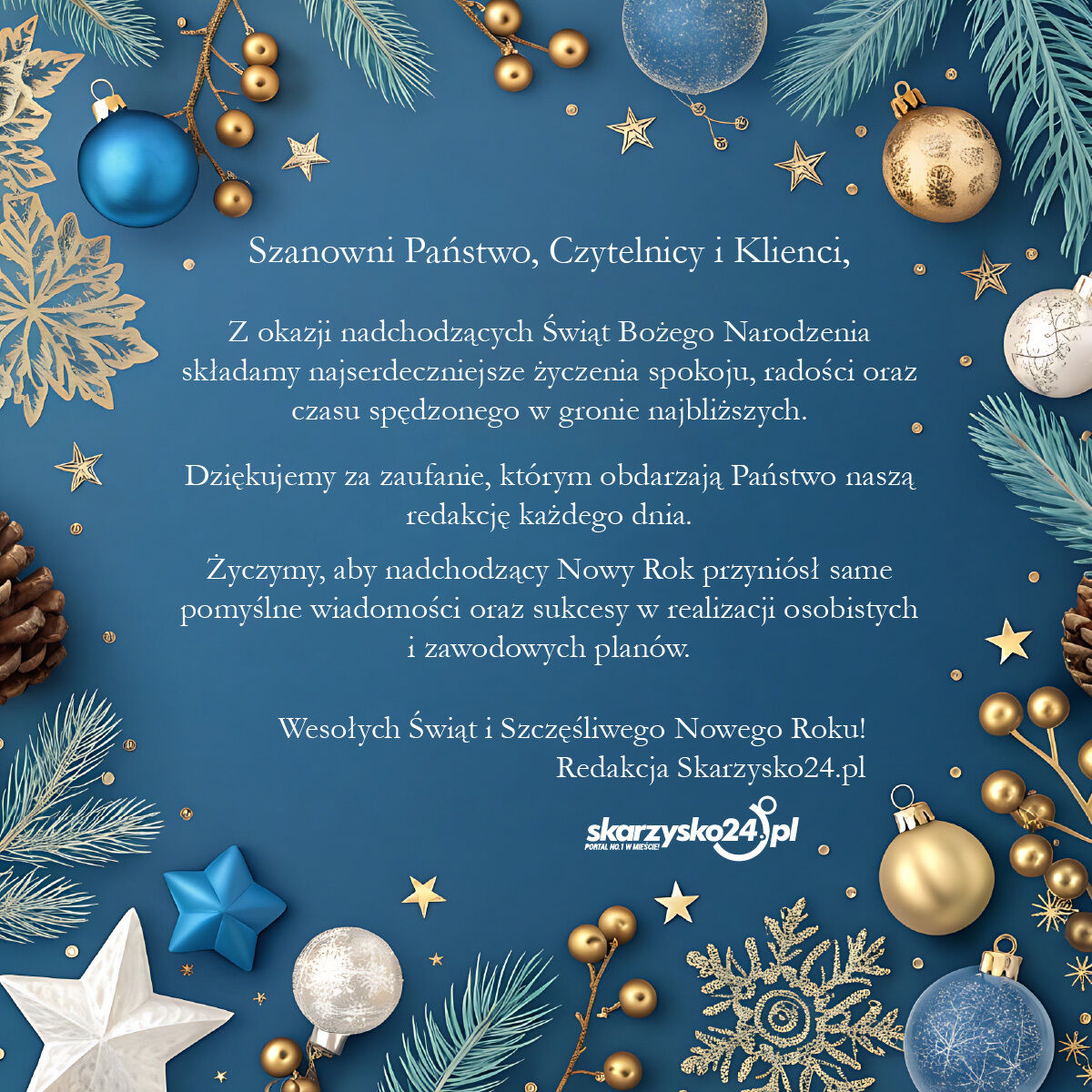 Życzenia świąteczne dla naszych Czytelników!